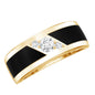 Certified Lab Grown Diamond Mens Wedding Band With Enamel