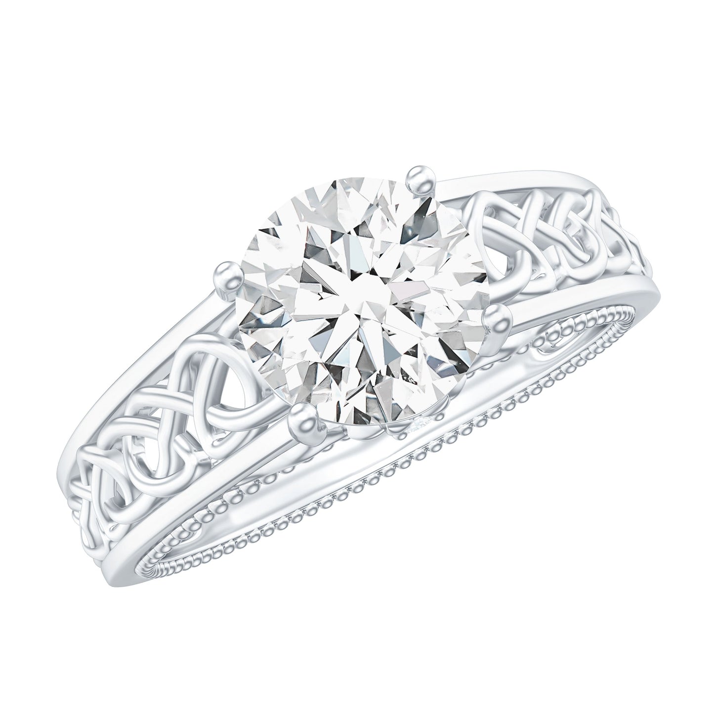 Certified 1.2 Carat Lab Grown Diamond Celtic Design Engagement Ring