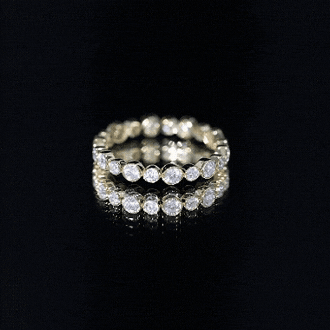 Round Cut Lab Grown Diamond Bezel Set Eternity Band