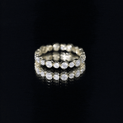 Round Cut Lab Grown Diamond Bezel Set Eternity Band
