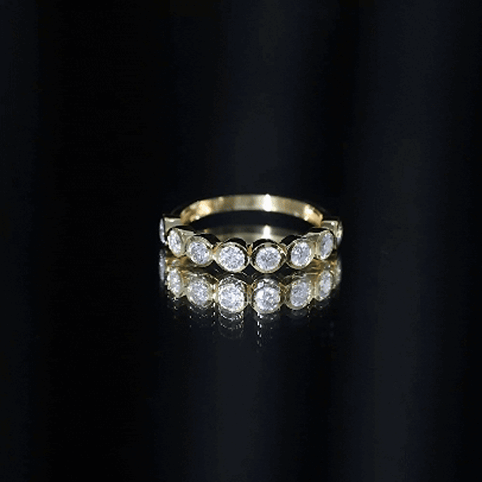 Bezel Set Lab Grown Diamond Semi Eternity Ring for Women