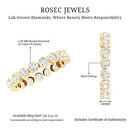 Bezel Set Lab Grown Diamond Eternity Band Ring