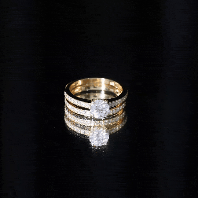 Lab Grown Diamond Wedding and Engagement Ring Set