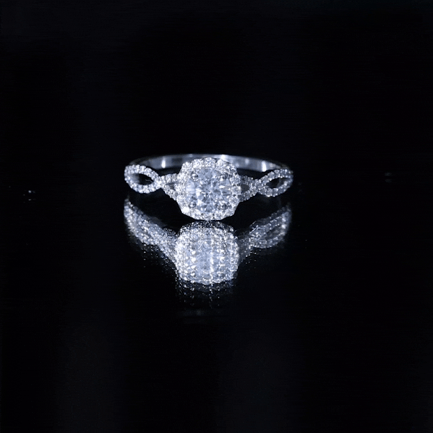 Classic Lab Grown Diamond Criss Cross Engagement Ring