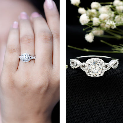 Classic Lab Grown Diamond Criss Cross Engagement Ring