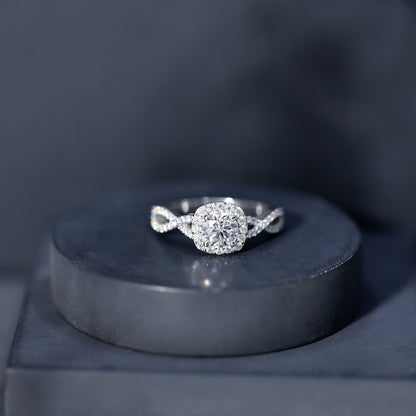 Classic Lab Grown Diamond Criss Cross Engagement Ring