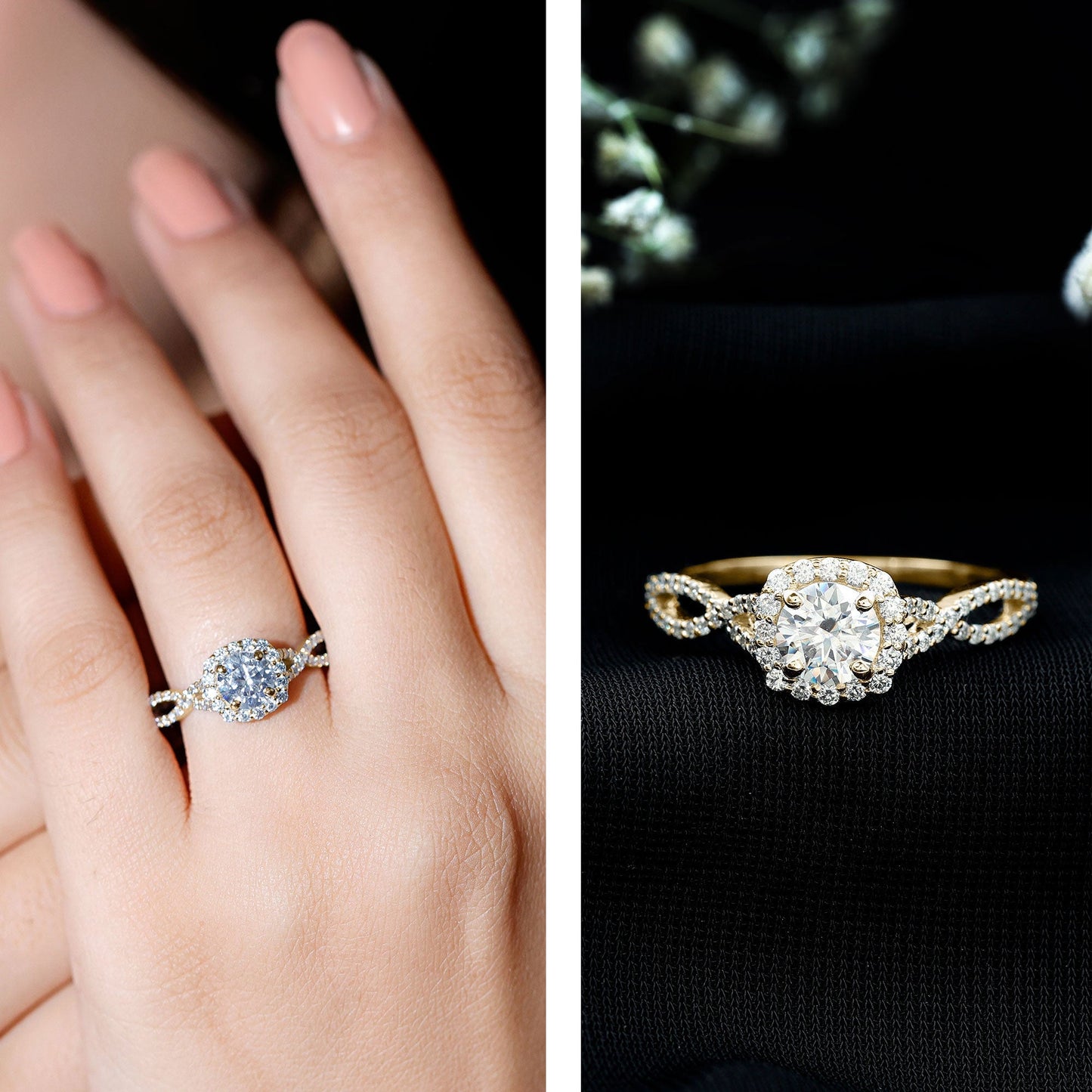 Classic Lab Grown Diamond Criss Cross Engagement Ring