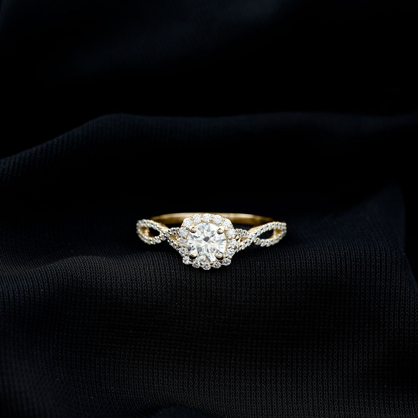 Classic Lab Grown Diamond Criss Cross Engagement Ring