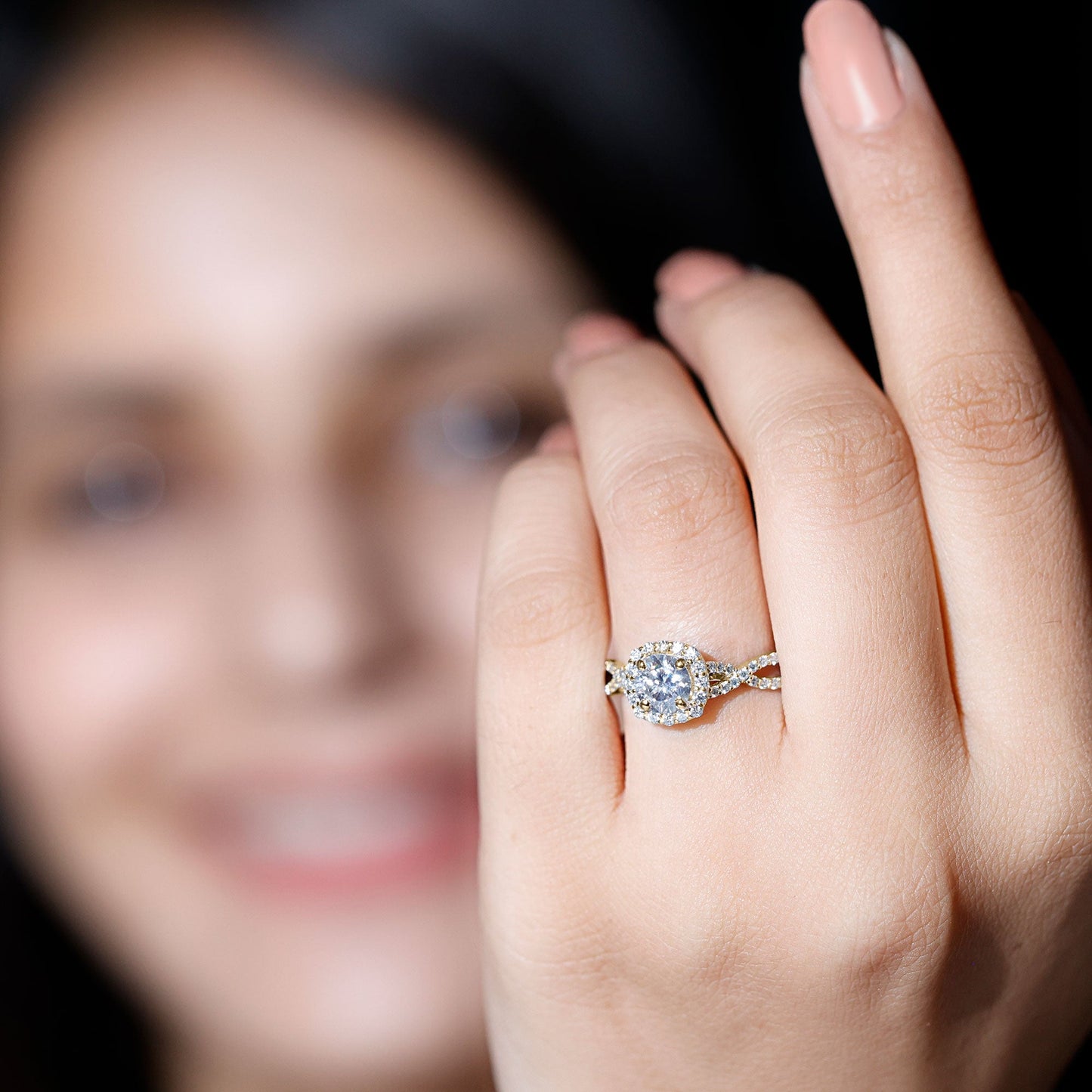 Classic Lab Grown Diamond Criss Cross Engagement Ring