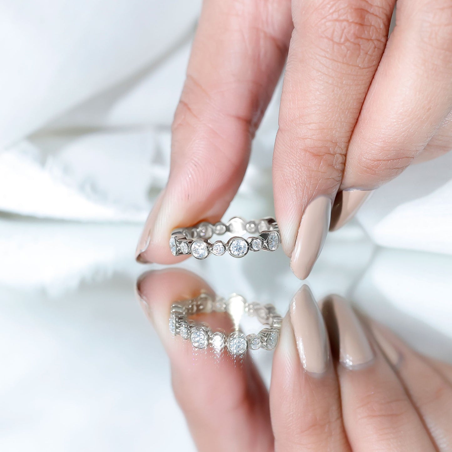 Lab Grown Diamond Bezel Set Wedding Band