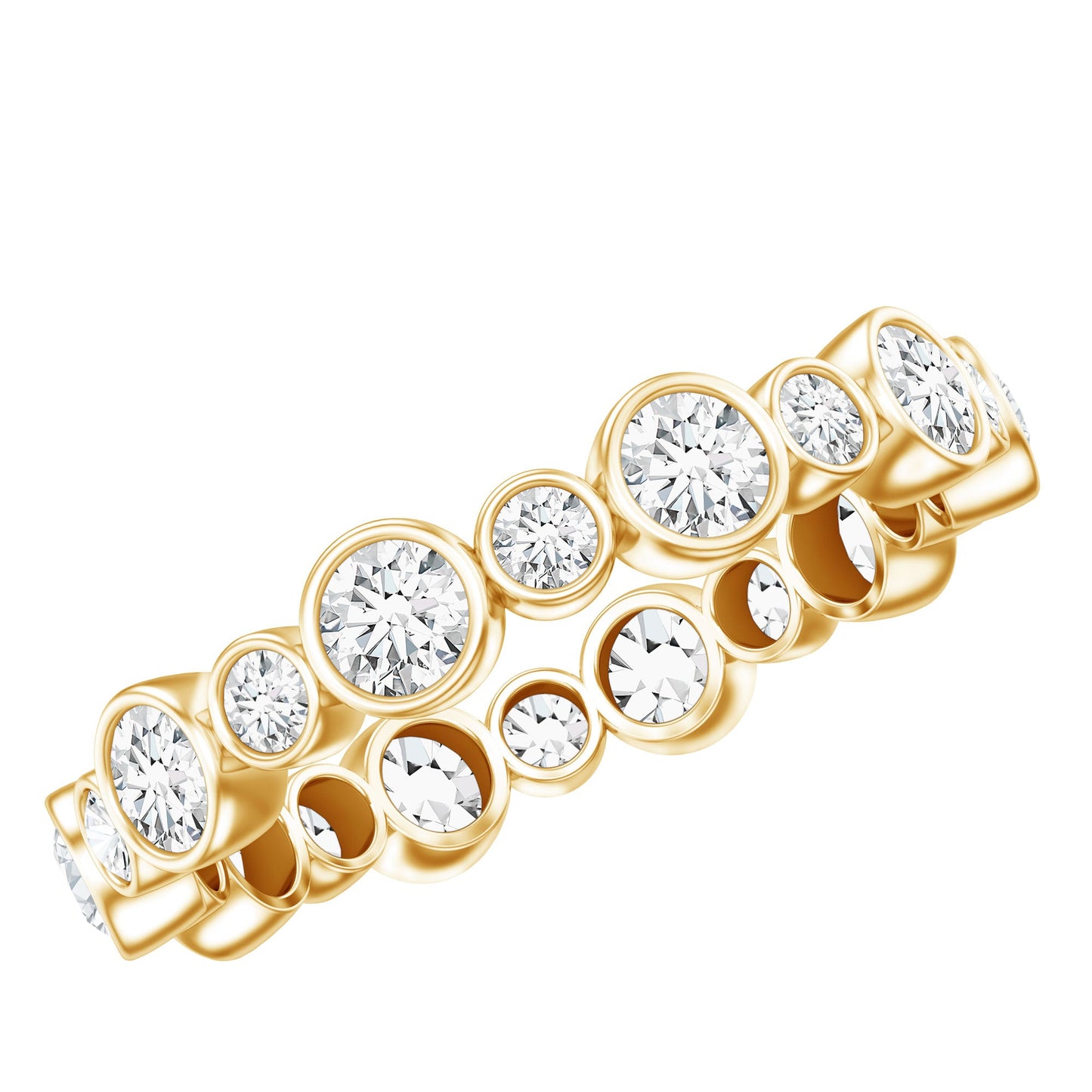 Lab Grown Diamond Bezel Set Wedding Band