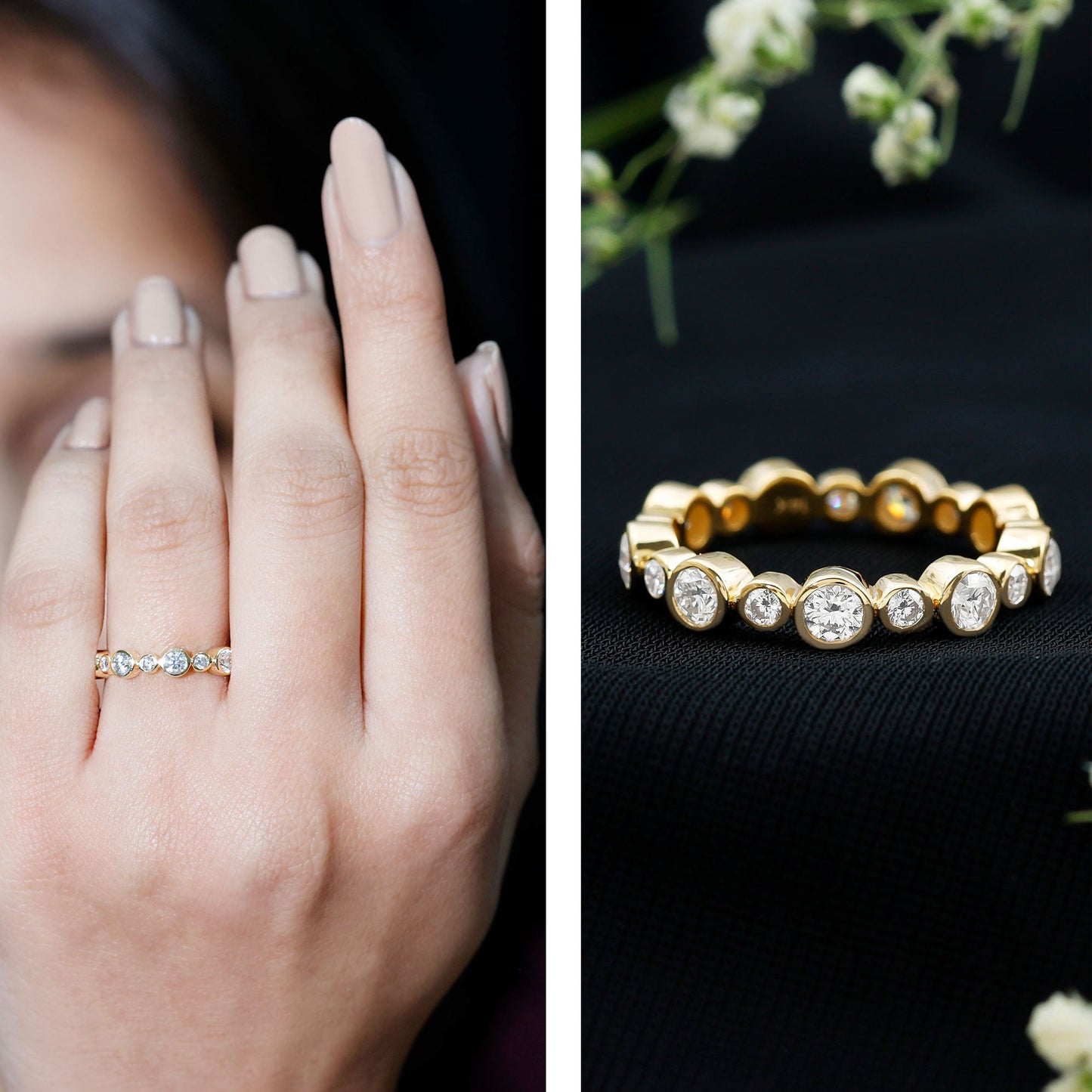 Lab Grown Diamond Bezel Set Wedding Band