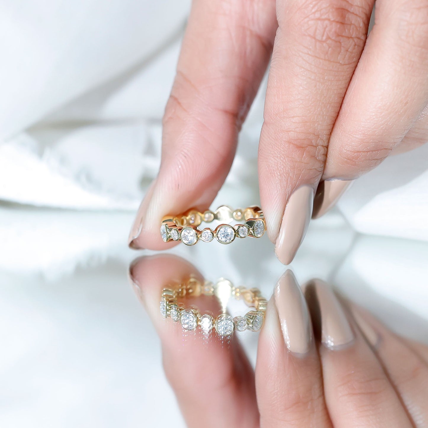 Lab Grown Diamond Bezel Set Wedding Band