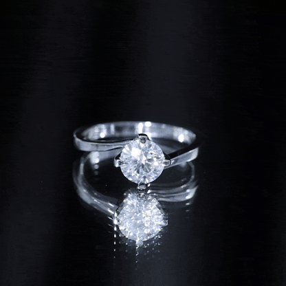 1.2 Carat Lab Grown Diamond Engagement Ring With Diagonal 4 Prongs