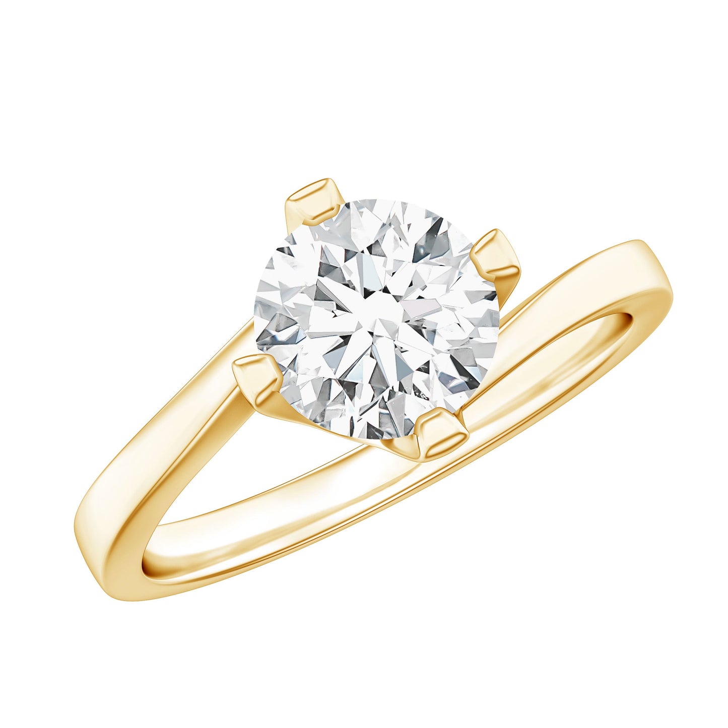 1.2 Carat Lab Grown Diamond Engagement Ring With Diagonal 4 Prongs
