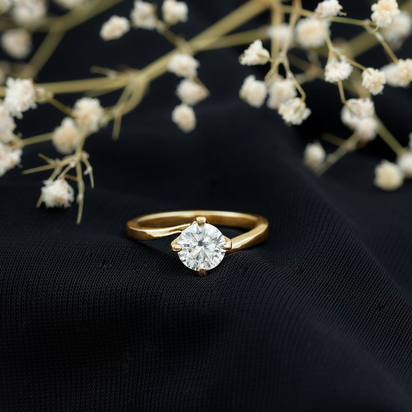 1.2 Carat Lab Grown Diamond Engagement Ring With Diagonal 4 Prongs