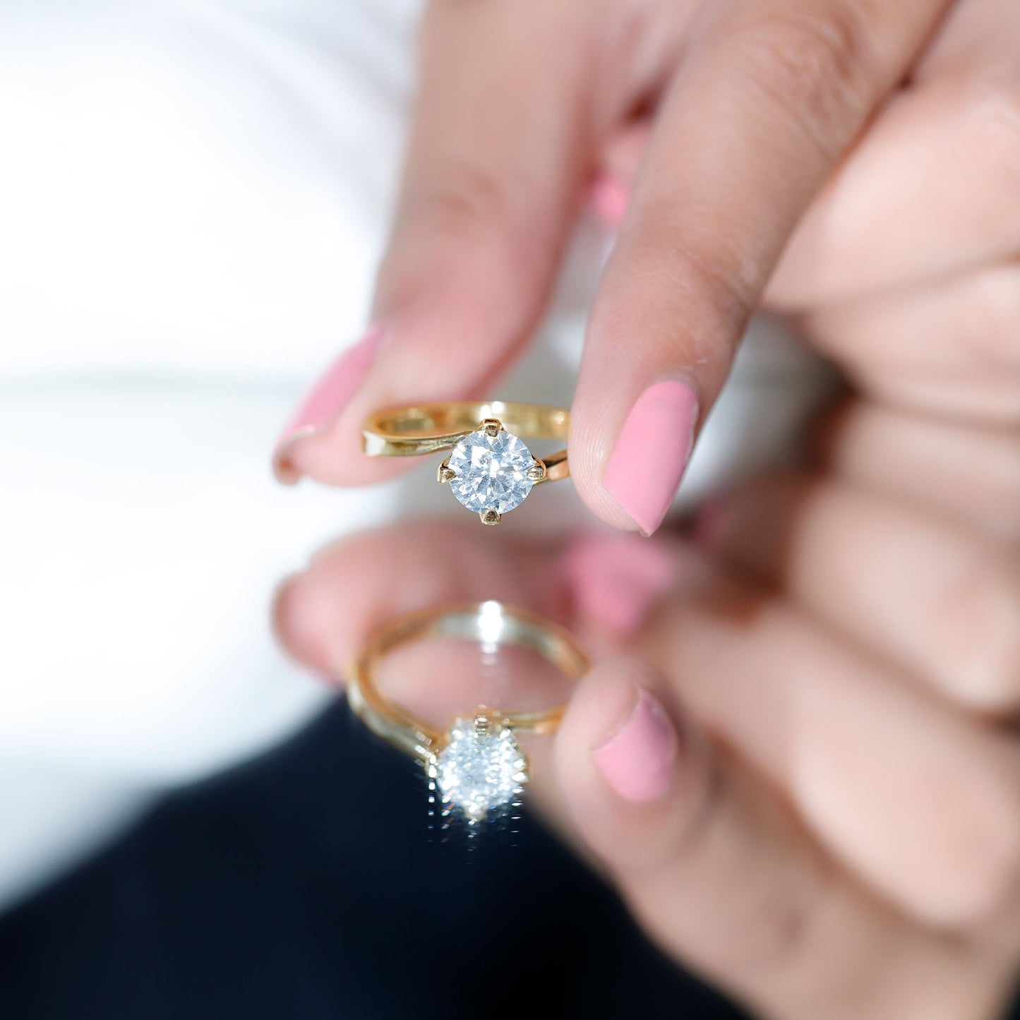 1.2 Carat Lab Grown Diamond Engagement Ring With Diagonal 4 Prongs