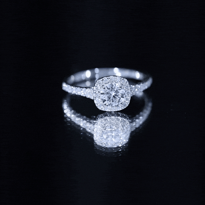 Lab Created Diamond Halo Engagement Ring With Certificate
