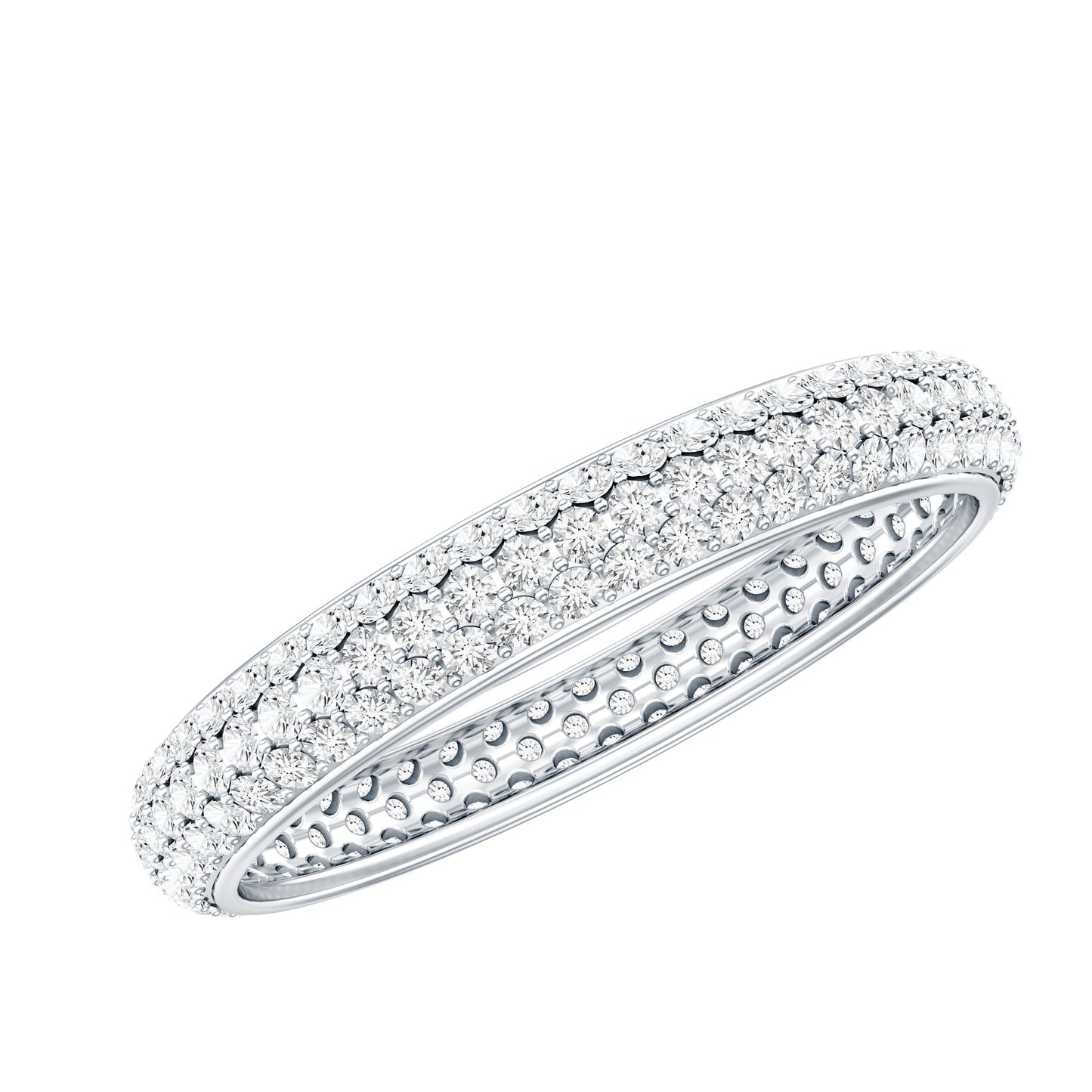 Round Cut Lab Grown Diamond Eternity Wedding Band