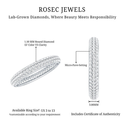 Round Cut Lab Grown Diamond Eternity Wedding Band