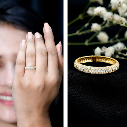 Round Cut Lab Grown Diamond Eternity Wedding Band