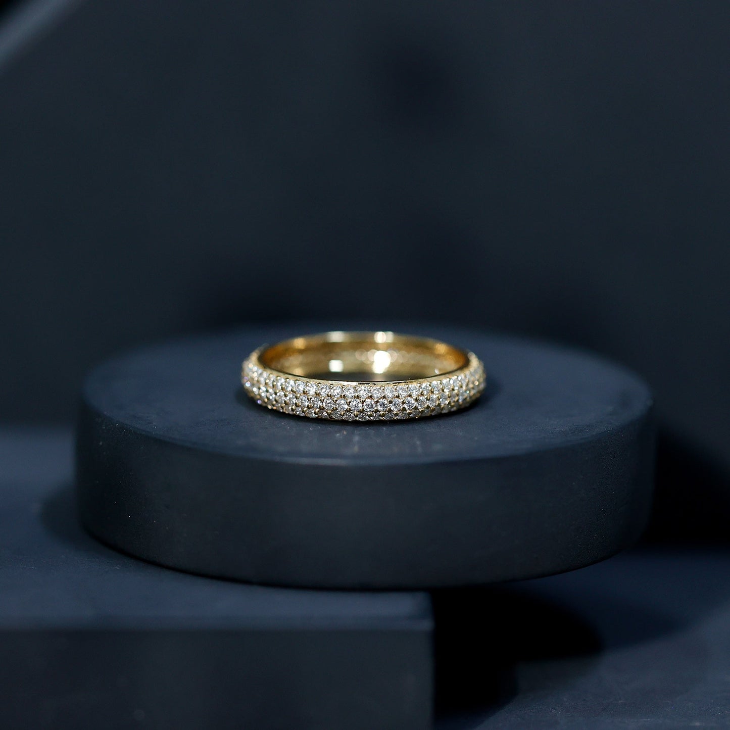 Round Cut Lab Grown Diamond Eternity Wedding Band
