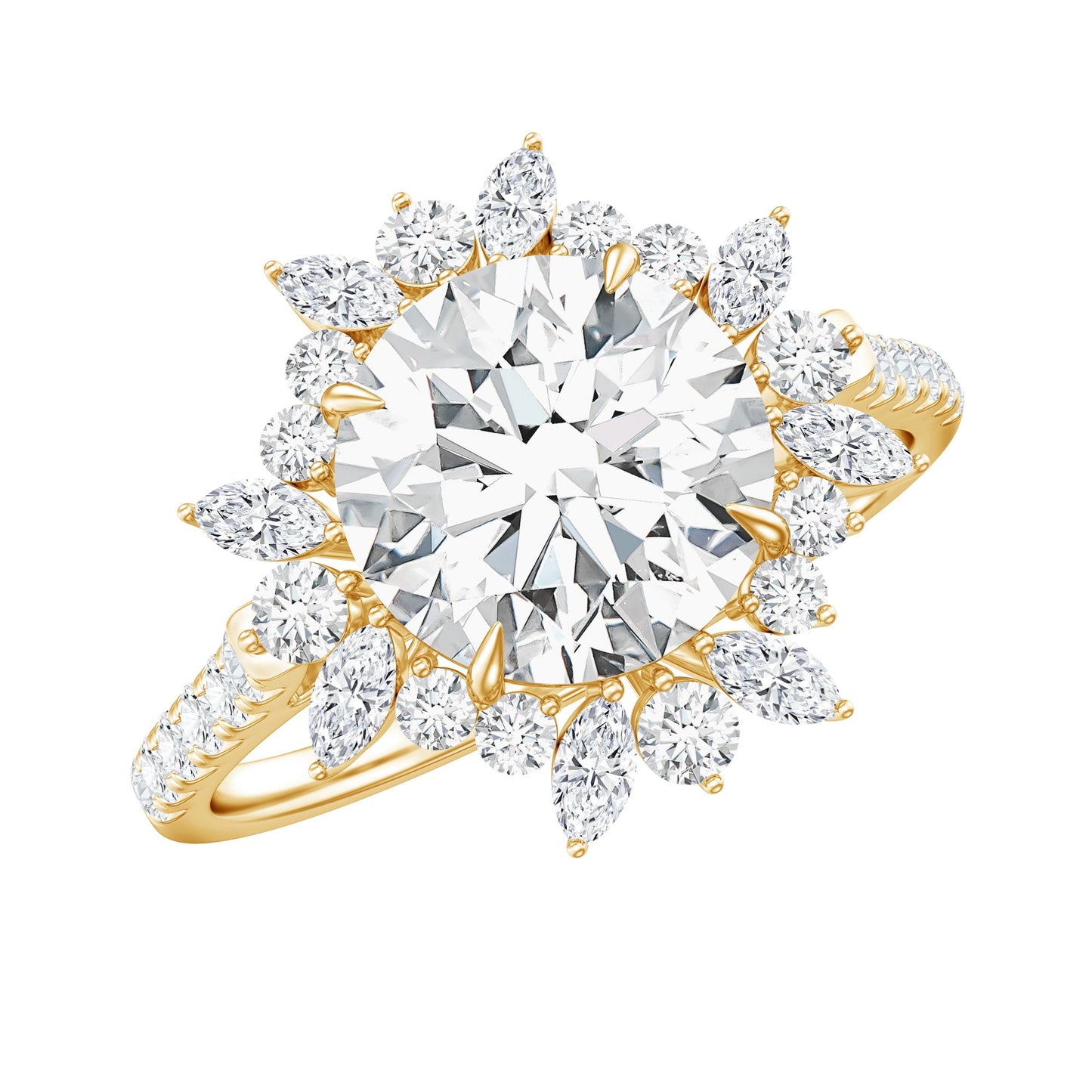 Certified Lab Created Diamond Halo Engagement Ring For Her