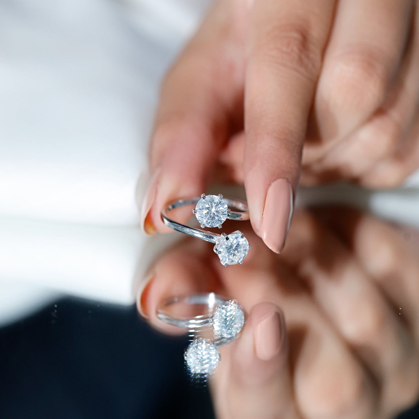 Certified Lab Created Diamond Moi Et Toi Engagement Ring for Women