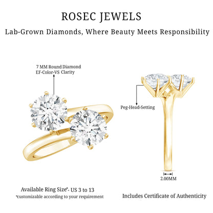 Certified Lab Created Diamond Moi Et Toi Engagement Ring for Women