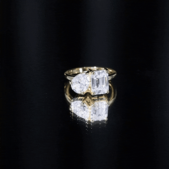 Lab Created Diamond Moi Et Toi Engagement Ring for Women