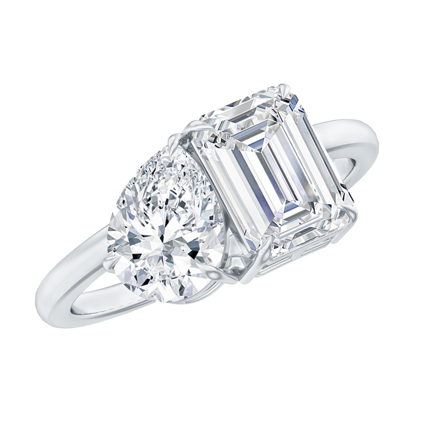 Lab Created Diamond Moi Et Toi Engagement Ring for Women