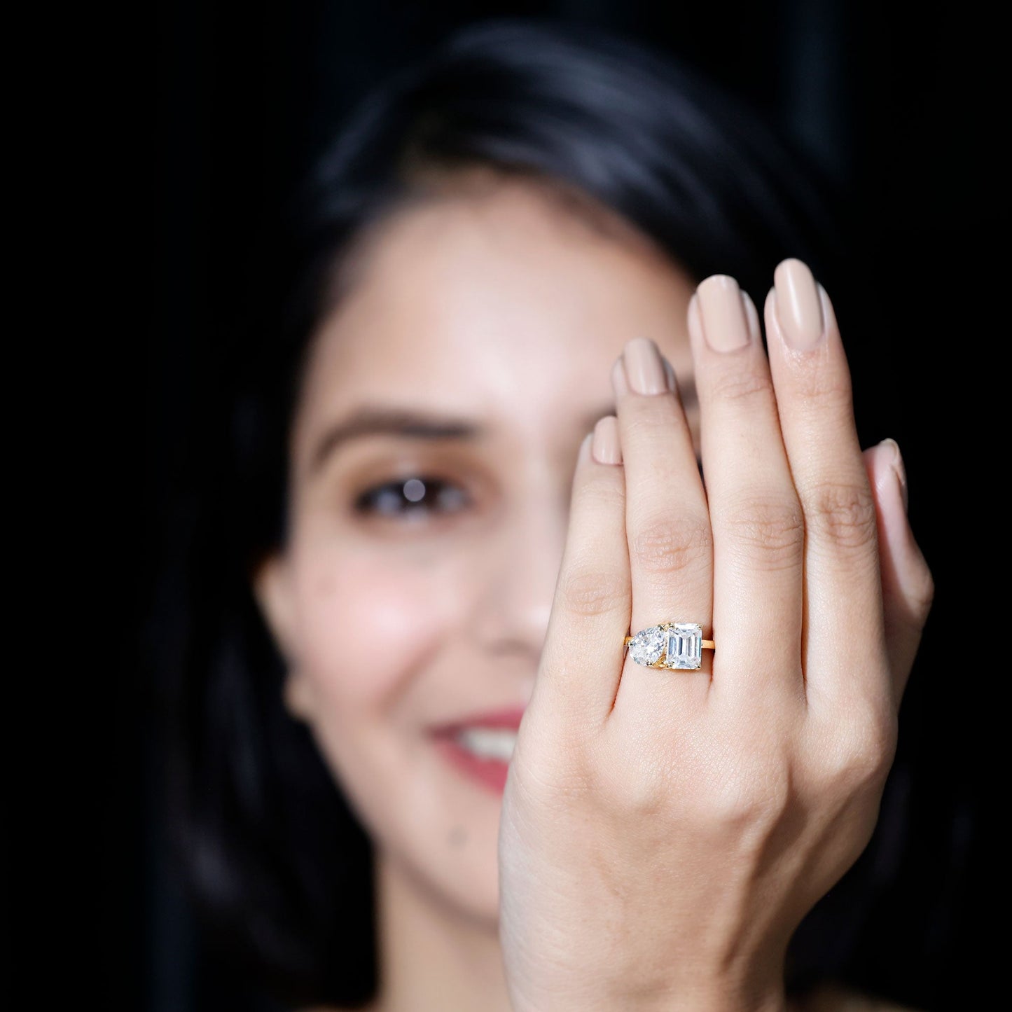 Lab Created Diamond Moi Et Toi Engagement Ring for Women