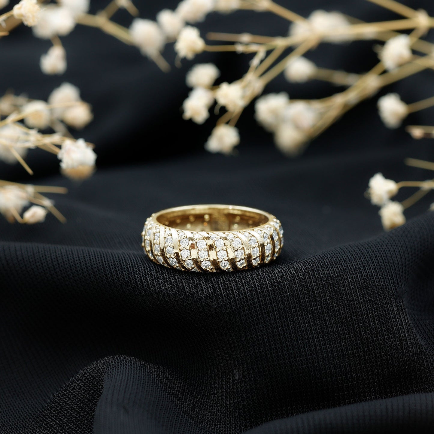 Certified Lab Grown Diamond Wide Wedding Band for Women