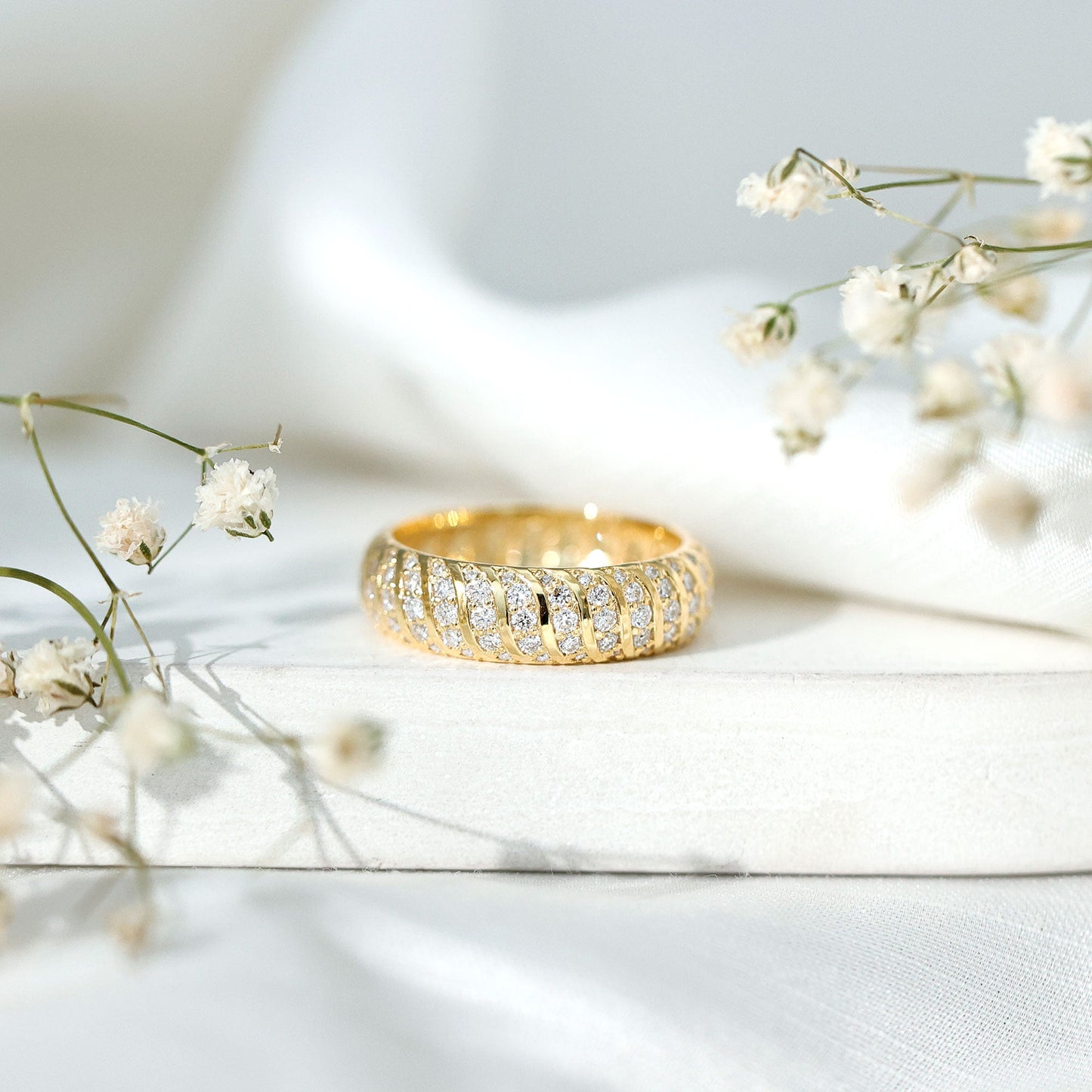 Certified Lab Grown Diamond Wide Wedding Band for Women