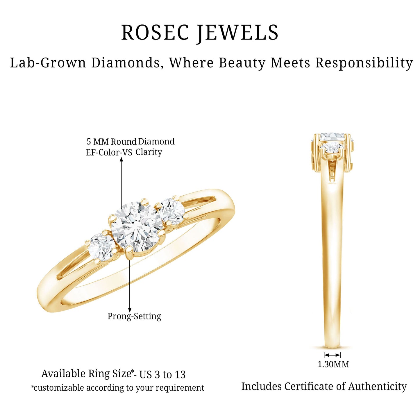 Certified Lab Created Diamond Promise Commitment Ring for Her