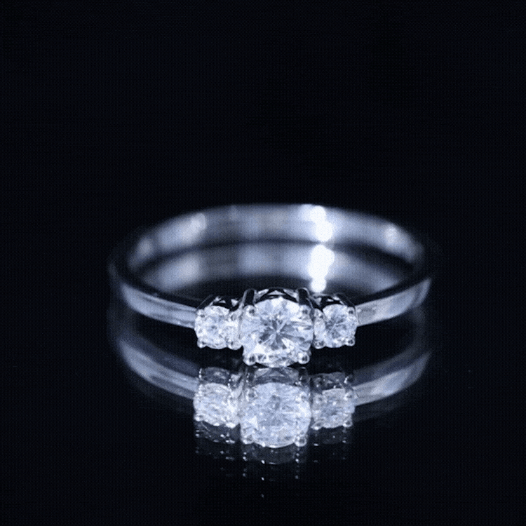Certified Lab Grown Diamond Three Stone Engagement Ring for Her