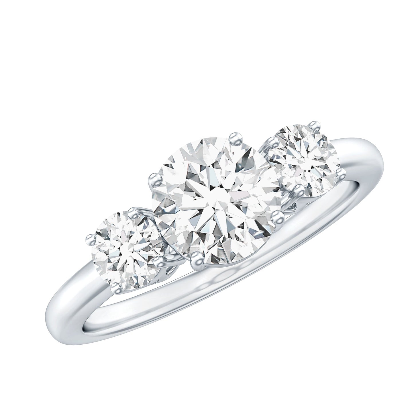 Certified Lab Grown Diamond Three Stone Engagement Ring for Her