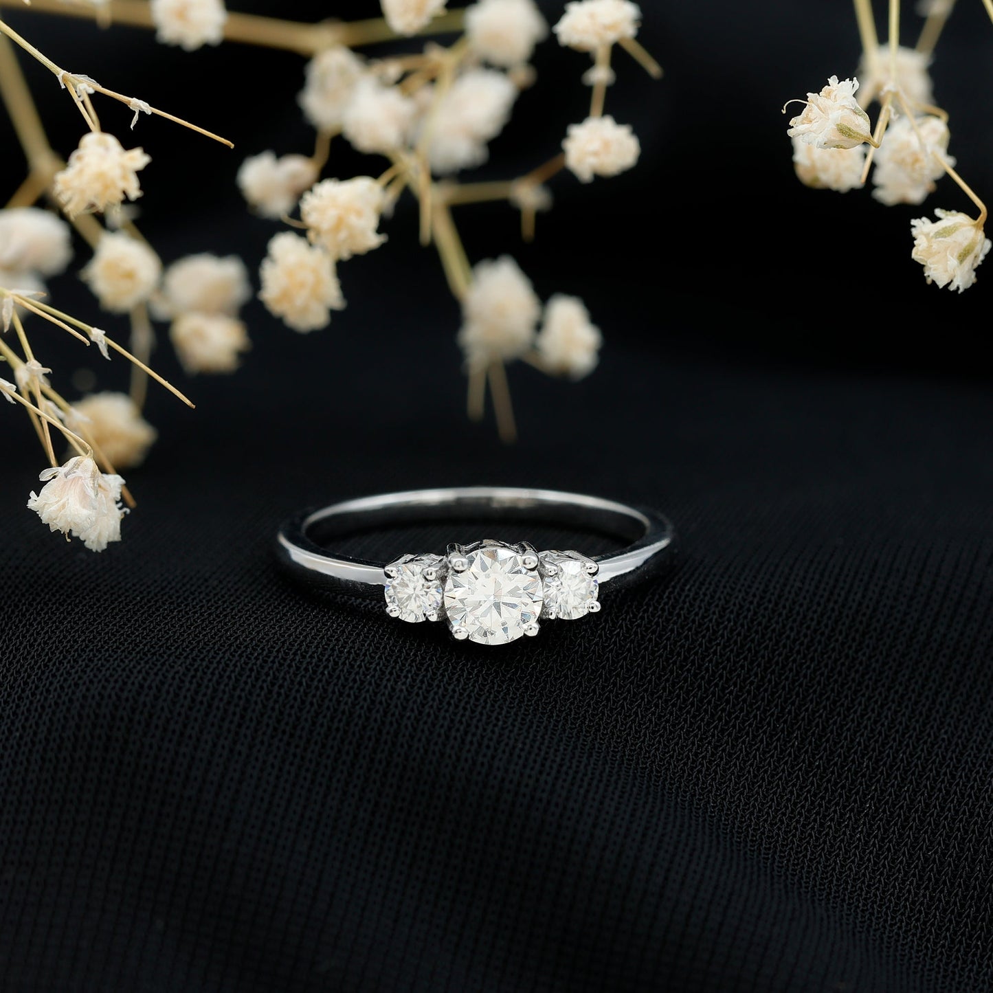 Certified Lab Grown Diamond Three Stone Engagement Ring for Her