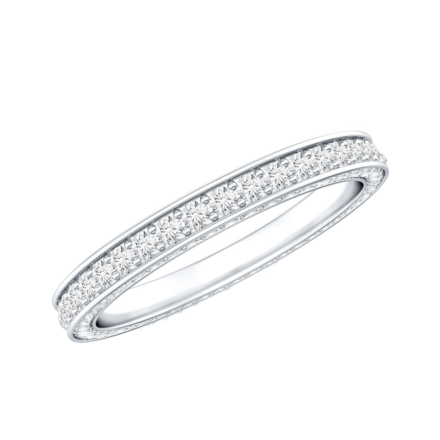 Certified Lab Created Diamond Wedding Bands for Women