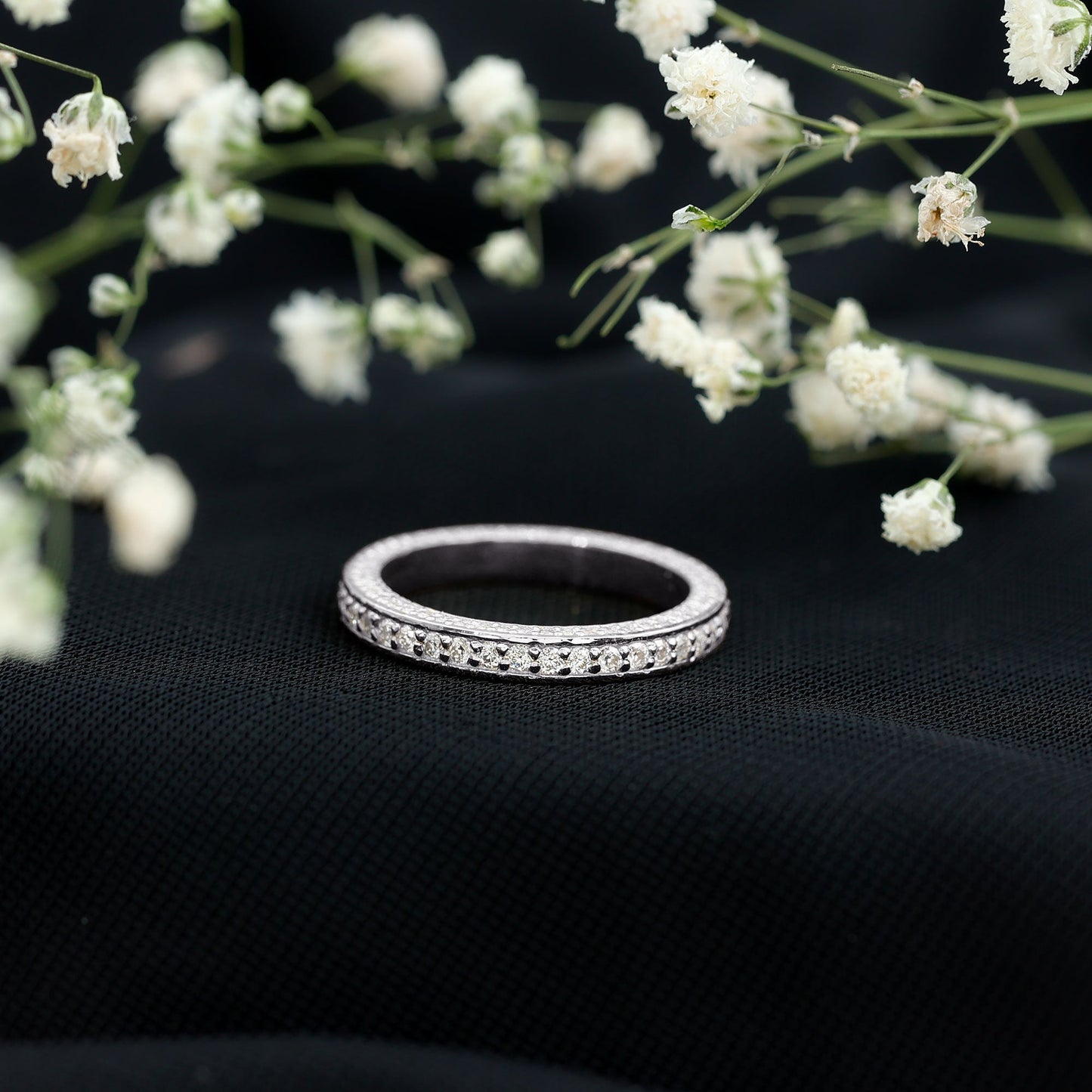 Certified Lab Created Diamond Wedding Bands for Women
