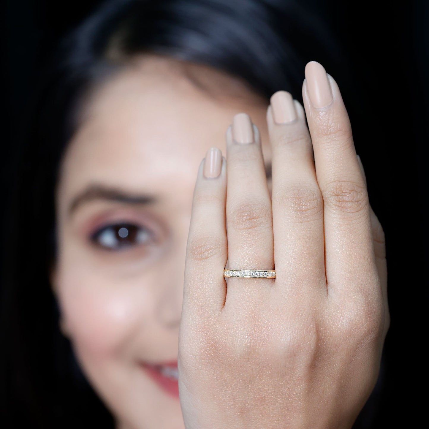 Certified Lab Created Diamond Wedding Bands for Women
