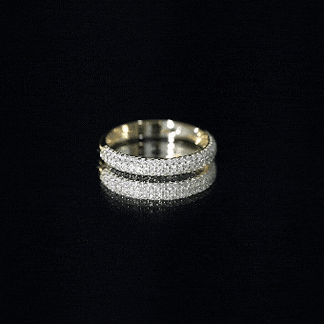 Certified Lab Grown Diamond 3 Row Eternity Ring