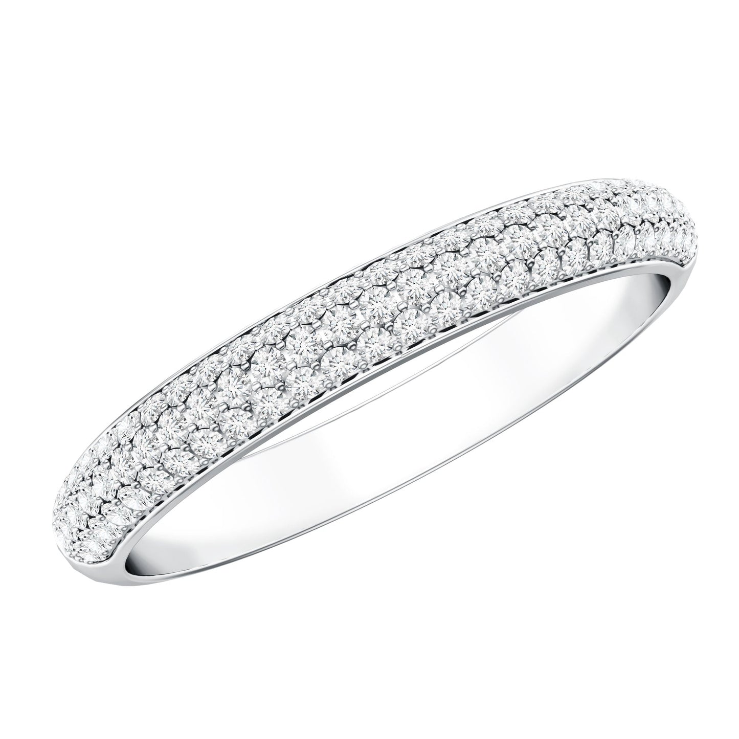 Certified Lab Grown Diamond 3 Row Eternity Ring