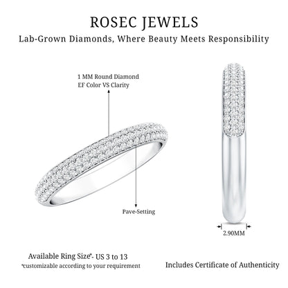 Certified Lab Grown Diamond 3 Row Eternity Ring