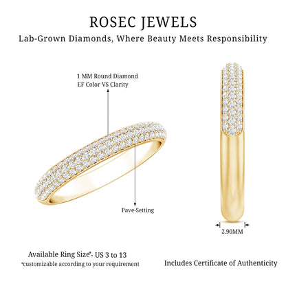 Certified Lab Grown Diamond 3 Row Eternity Ring