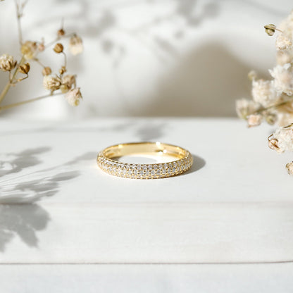 Certified Lab Grown Diamond 3 Row Eternity Ring