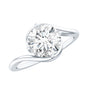 Lab Grown 2 Carat Diamond Bypass Engagement Ring With Diagonal 4 Prong