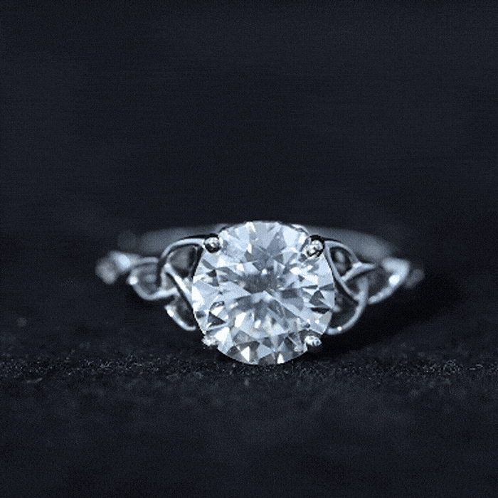 Certified Celtic Knot Lab Grown Diamond Round Engagement Ring