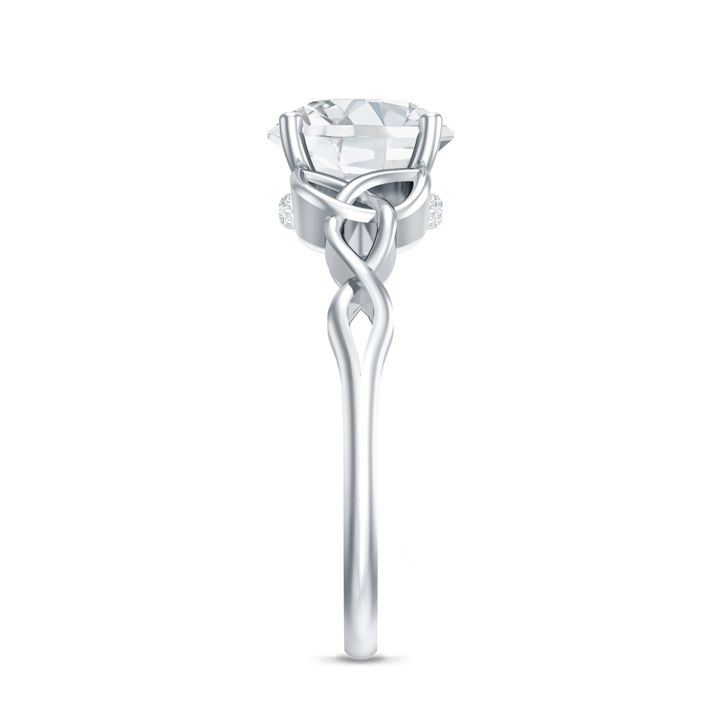 Certified Celtic Knot Lab Grown Diamond Round Engagement Ring