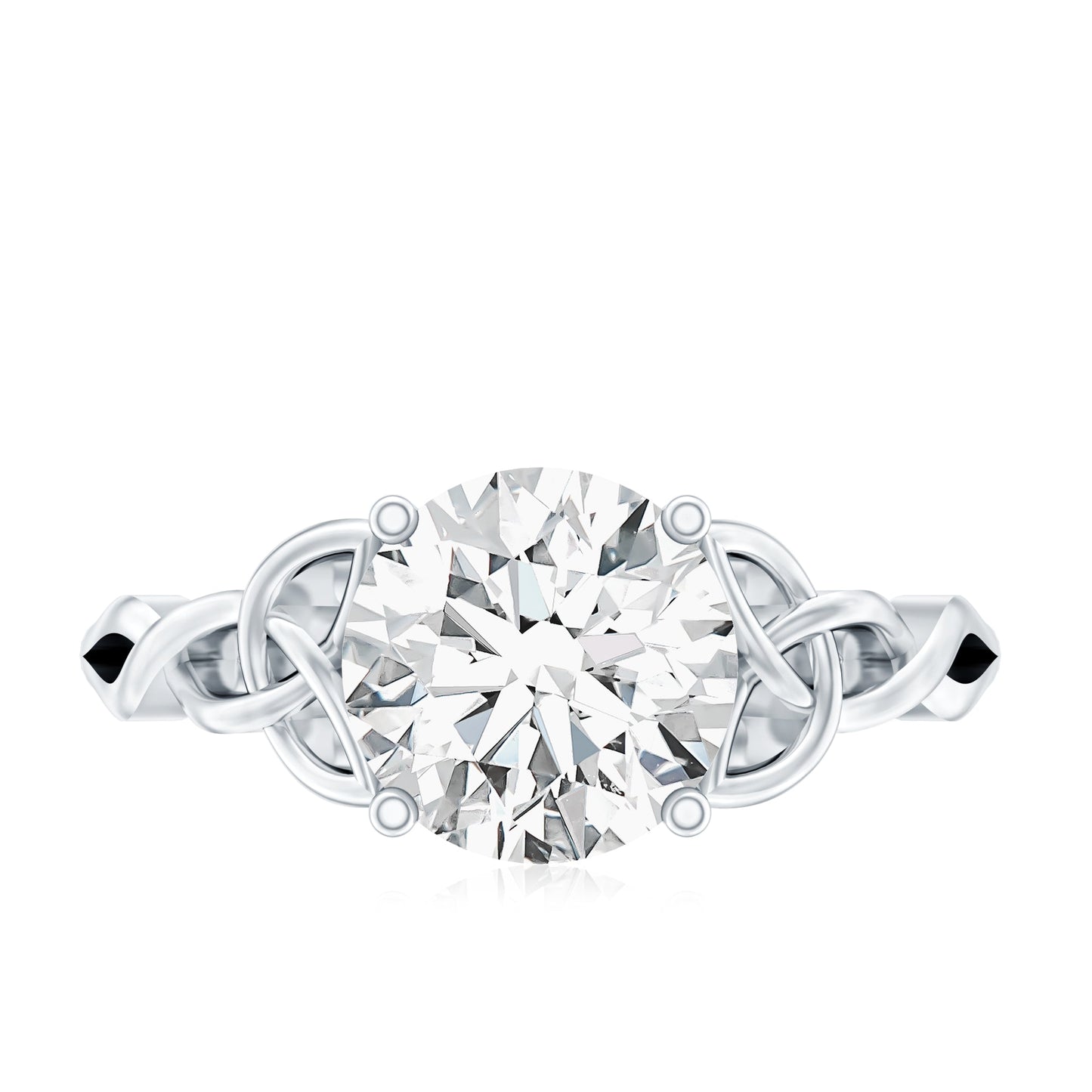Certified Celtic Knot Lab Grown Diamond Round Engagement Ring